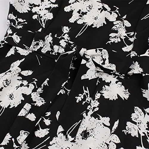 Bayanlar Parti Elbise Yaz Retro Çiçek Baskı Kısa Kollu Midi Elbiseler Kare Boyun Yüksek Bel Bir Çizgi askı elbise