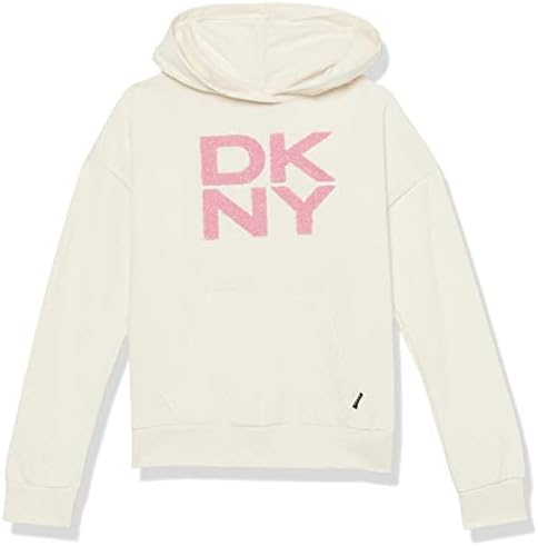 DKNY Kızların Büyük Klasik svetşört Sweatshirt, Yulaf Ezmesi Funda, 6X