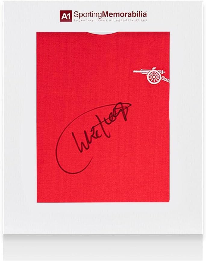 Charlie George İmzalı Arsenal Gömlek - 1970'ler, Uzun Kollu, Numara-Hediye Kutusu - İmzalı Futbol Formaları