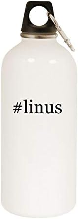Molandra Ürünleri linus - 20oz Hashtag Karabinalı Paslanmaz Çelik Beyaz Su Şişesi, Beyaz
