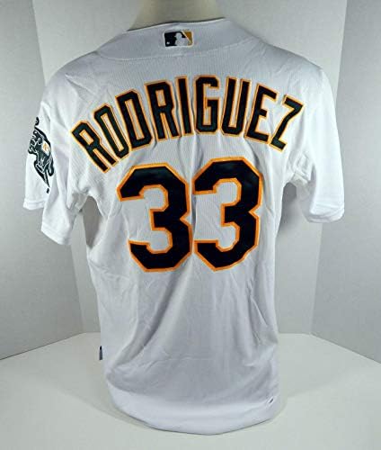 2012 Oakland A'nın Atleticos Rick Rodriguez 33 Oyunu Pos Kullanılmış Beyaz Forma Yayınladı - Oyun Kullanılmış MLB Formaları