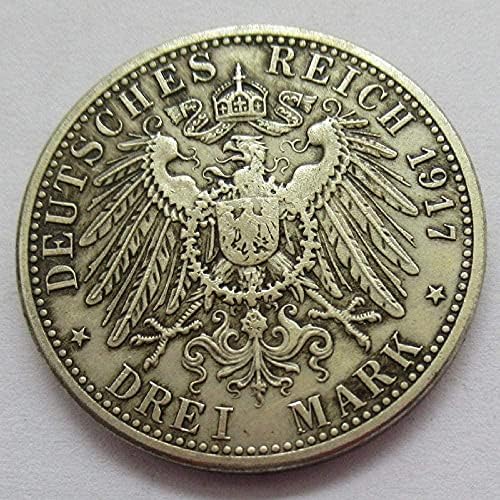 Almanya 3 Mark 1917 Dış Kopya Bakır Hatıra Paraları