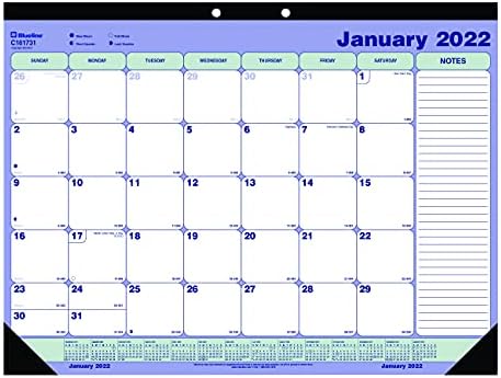 Blueline 2022 Aylık Masa Pedi Takvimi, 12 Ay, Ocak-Aralık, 21,25 x 16 (C181731-22)