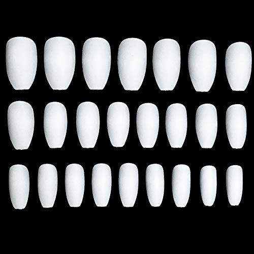RODAKY 2 Kutuları Düz Renk Tırnaklar üzerinde Basın Tabut Beyaz takma tırnak Tam Kapak Orta Mat Yanlış Çivi Kadınlar için