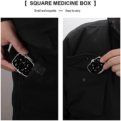 Hap saklama kutusu Kutusu Siyah Çiçek Hap Konteyner Taşınabilir Günlük Hap Kutusu Tutucu tıbbi saklama kutusu 2. 2x1. 6in