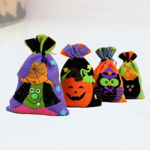 4 Adet Çanta Drawstrıngs Şeker Kılıfı Cadılar Bayramı ikram çantaları Şeker Torbaları Kullanımlık Parti Favor Çuval Çocuklar