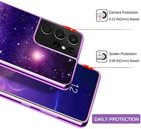 DOMAVER Galaxy S21 Ultra Kılıf Samsung S21 Ultra Kılıf Karanlıkta Glow Şık Bulutsusu Uzay Aydınlık Hafif Koruyucu Kapak-Shining