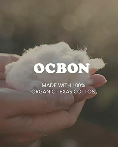 OCBON Ultra İnce Hijyenik Pedler Gecelik-Kanatlı %100 Organik Teksaslı Pamuklu Örtü (35cm, 20 Sayım)