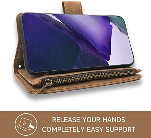 Samsung Galaxy Note 20 ile uyumlu Glaxay Note20 5G Cüzdan Kılıf ve Premium Vintage Deri Flip Kredi kartı tutucu Cep Aksesuarları
