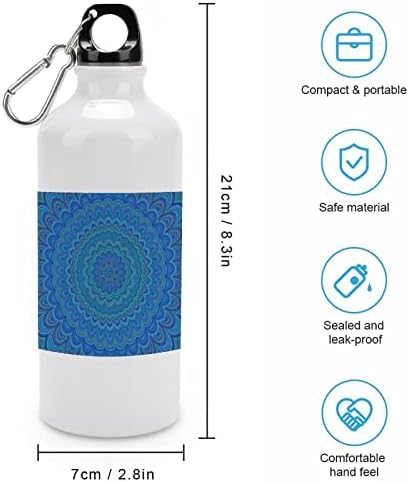 Boho Hippi Psychedelic Alüminyum Su Şişesi Kullanımlık spor şişesi Kupa Seyahat Kamp Yürüyüş Balıkçılık Bardak 600ml