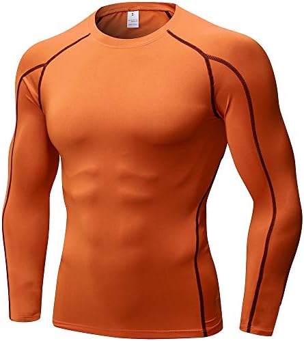 CARGFM erkek Sıkıştırma Gömlek Uzun Kollu Spor Atletik Spor Salonu Aktif Fanilalar Taban Katmanı koşu üst giyim Gömlek