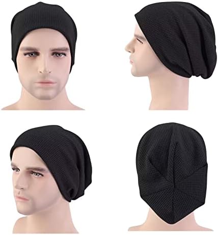 LOTWY kadın sarkık şapka Şapka Baggy Örgü Kafatası Kap İnce Yumuşak Kasketleri Kap Moda Şapkalar Erkekler için