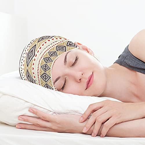 Kafatası Kap Uyku Kap Çalışma Şapka Bonnet Beanies Kadınlar için Çizgili Bohemian Geometrik Bej Uyku Kap Çalışma Şapka Saç