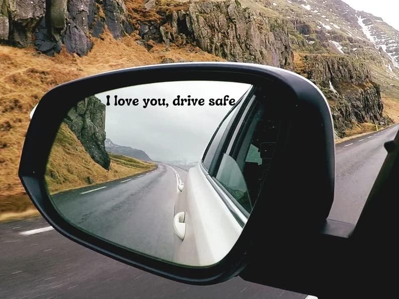 TH akıllı Seni Seviyorum Sürücü Güvenli (Siyah) Vinil Çıkartması Dikiz Aynası Çıkartması, Ayna Sticker, Olumlama Sticker,
