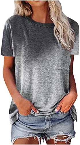 Kadın Crewneck T Shirt Salonu Bluz Gömlek Kısa Kollu Colorblock Grafik Kravat Boya Yaz Sonbahar T Shirt 2023 EG