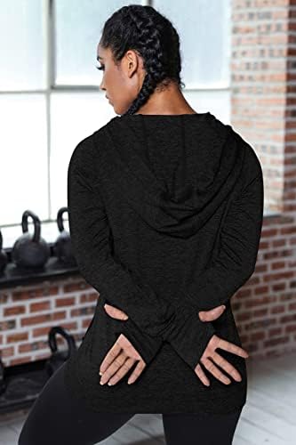 ZENBRIELE Egzersiz Ceketler Kadınlar için fermuarlı kapüşonlu kıyafet Ceket yoga ceketleri Başparmak Deliği ile Spor Giysileri